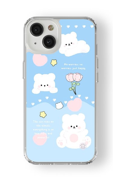 Multitronic iPhone 13 Compatible Just Happy Design Printed Transparent Case