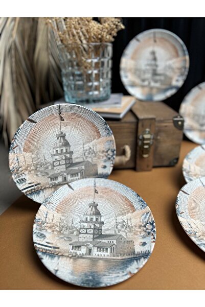 tabakevi Maiden Chic Porcelain Cake Plate - 21cm, 6 People, 6 Pieces, Plate House