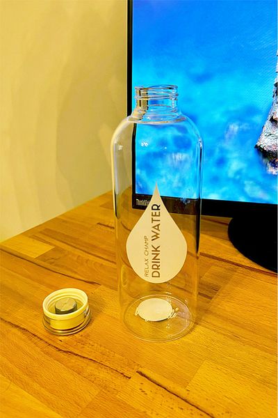 Mutfak Köşesi Borosilicate Glass Water Bottle 1000 ml Water Bottle 1lt Sports Water Bottle Motivational Water Bottle