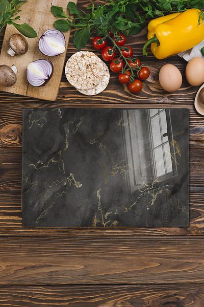 Postifull Glass Cutting Board, Chopping Board, Aesthetic Marble Pattern, Thick and Tempered Unbreakable Glass, 21*30cm