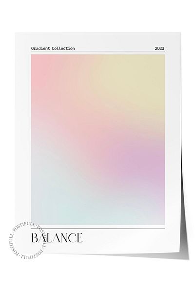 Postifull Aura Series NO:18 - Balance, Αγγελικός αριθμός έγχρωμη αφίσα, χαρτί τέχνης