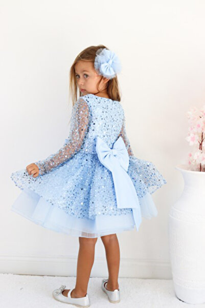 HEPSİRAHATNET Mavi Kız çocuğu elbisesi