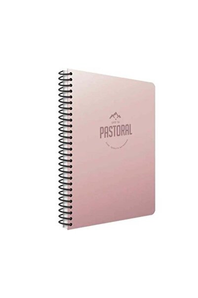 Gıpta Pastoral Spiralli Pastel Pembe Plastik Kapak 120 Yaprak A4 Kareli Defter