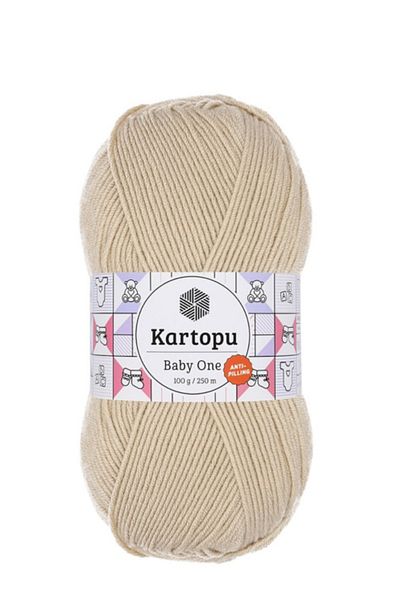 Kartopu Baby One Antipilling 100g Μπεζ Χρώμα Πλεκτό Μαλλί - Μοντέλο 855