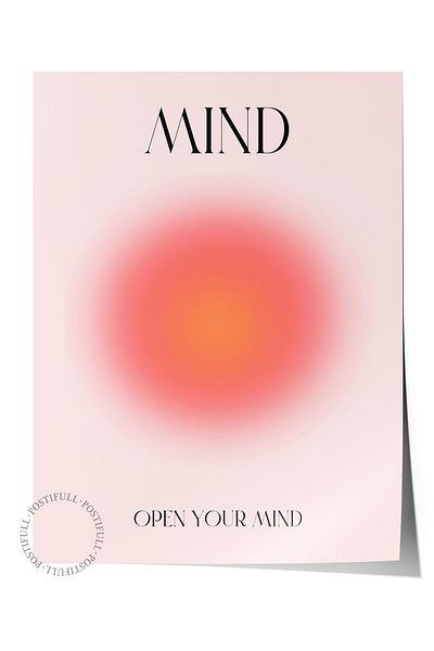 Postifull Σειρά Aura NO:14 - Mind, Open Your Mind, Angel Number, Έγχρωμη αφίσα χωρίς πλαίσιο