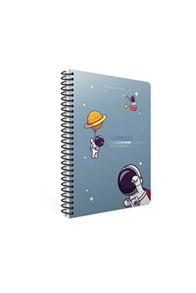 Gıpta Happiness Spiralli İndigo Mavi Karton Kapak 80 Yaprak A4 Kareli Defter