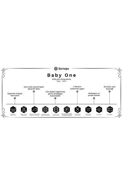 Kartopu Baby One Antipilling 100g Βενζίνη Χρώμα Πλεκτό Χέρι - 1467