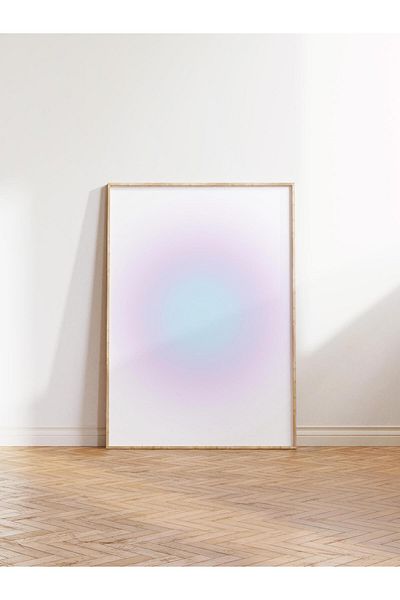 Postifull Aura Series NO:23 - Απαλό ροζ αγγέλιο με αριθμημένο έγχρωμο αφίσα χωρίς πλαίσιο