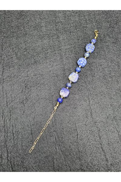 Yüksel Boncuk Lapis Lazuli Stone Women's Natural Stone Bracelet