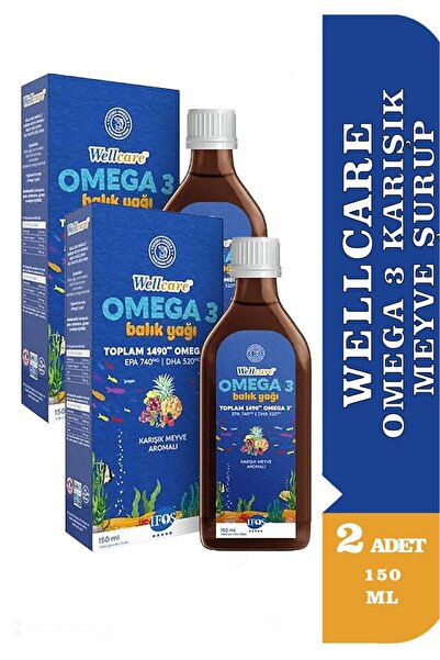 Wellcare Omega 3 Karışık Meyve Aromalı Balık Yağı 150 ml 2 Adet