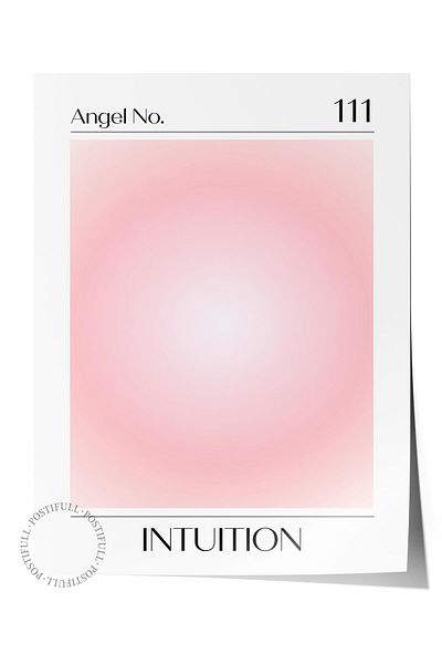 Postifull Aura Series NO:22 - 111 Intution - Pink Angel Number Έγχρωμη αφίσα χωρίς πλαίσιο