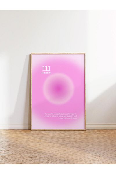 Postifull Pink Aura Angel Number Έγχρωμη Αφίσα - Χωρίς πλαίσιο, Σειρά Aura NO:40-111