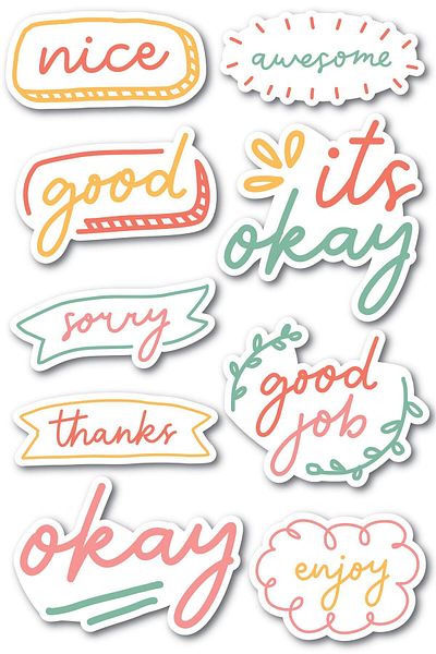 Postifull Motivational Themed Sticker Set - 9 Piece Sticker Set - Phone, Tablet, Notebook Laptop Compatible Sticker