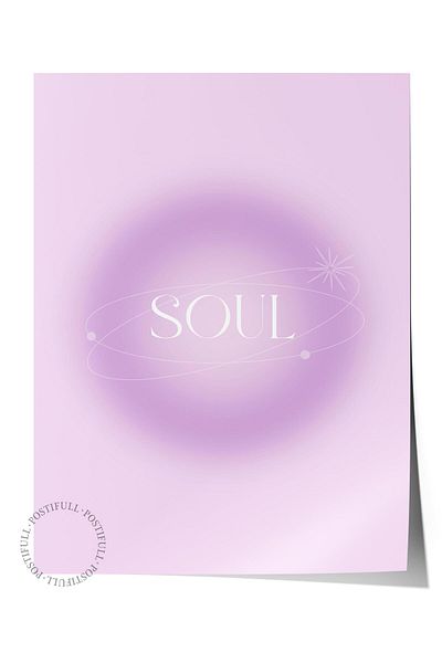 Postifull Aura Series NO:174 - Αφίσα χωρίς πλαίσιο με χρώμα Soul Purple και Angel Number