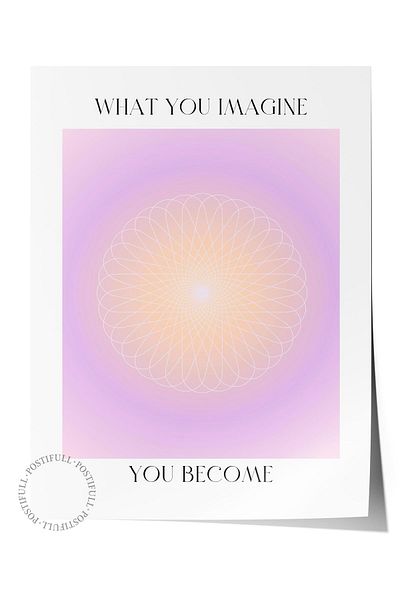 Postifull Aura Series NO:172 - Έγχρωμη αφίσα χωρίς πλαίσιο, "What You Dream You Become" με αριθμό αγγέλου