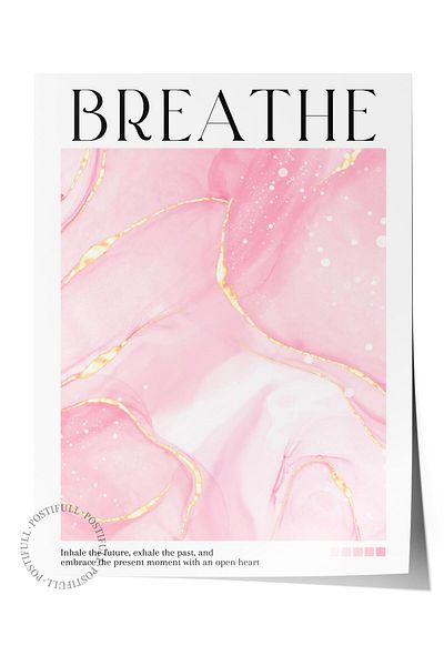 Postifull Aura Series NO:176 - Breathe Pink Angel Number Έγχρωμη αφίσα χωρίς πλαίσιο
