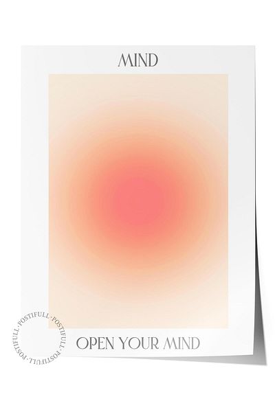 Postifull Aura Series NO:24 - Mind, Open Your Mind - Πορτοκαλί κύκλος, αγγελικός αριθμός χωρίς πλαίσιο αφίσα