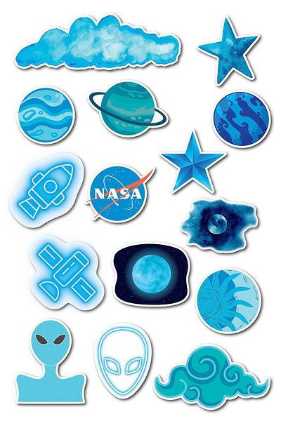 Postifull Blue Themed Sticker Set - 15 Pieces Sticker Set - Phone, Tablet, Notebook Laptop Compatible Sticker