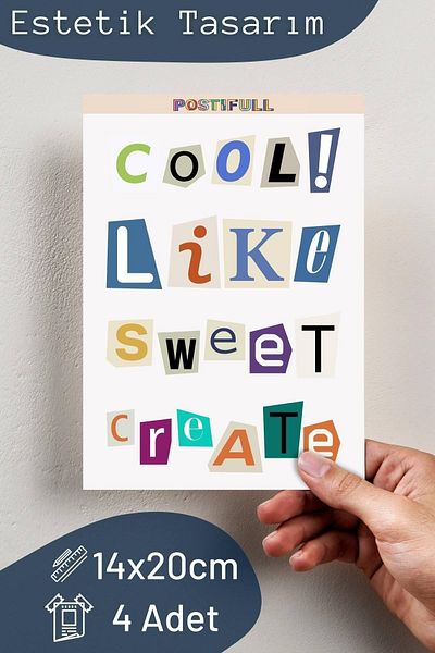 Postifull Motivational Themed Sticker Set - 4 Piece Sticker Set - Phone, Tablet, Notebook Laptop Compatible Stickers