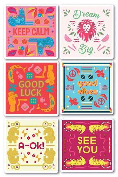 Postifull Motivational Themed Sticker Set - 6 Piece Sticker Set - Phone, Tablet, Notebook Laptop Compatible Sticker