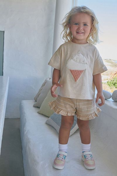 Next Baby Ice cream color girl's tsirt shorts double set