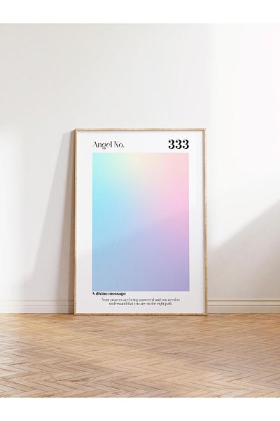 Postifull Aura Series NO:128 - 333 Έγχρωμη αφίσα χωρίς πλαίσιο - Αριθμημένος άγγελος
