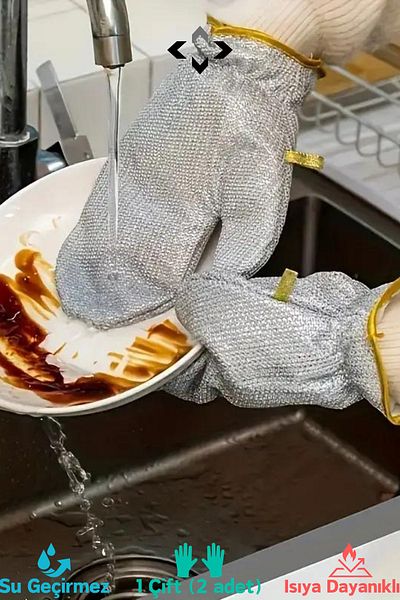 LİGROUND TELDİVEN Dish Glove 1 Piece Dish Wire Glove Anti-Scratch Steel Dishwashing Glove