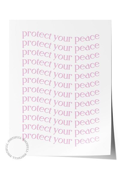 Postifull Aura Series NO:52 - Protect Your Peace, Numbered Angel, Έγχρωμη αφίσα χωρίς πλαίσιο