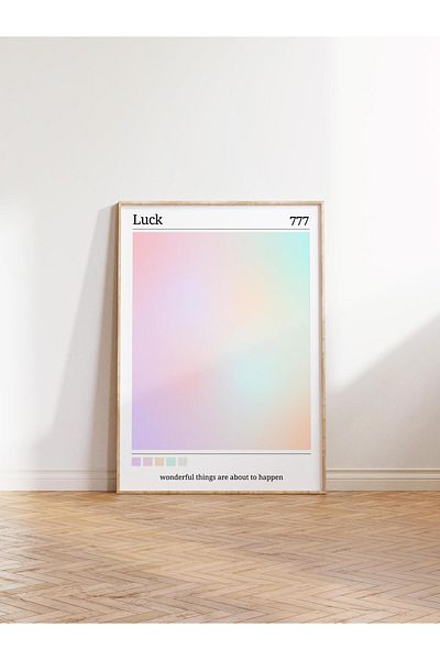 Postifull Αφίσα χωρίς πλαίσιο, Σειρά Aura NO:49 - 777 - Luck, Mixed Aura, Angel Numbers, Έγχρωμη αφίσα