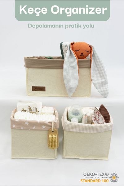 mordesign 3-Piece Drawer and Cabinet Laundry Organizer Set - Foldable Storage Box for Kids Room
