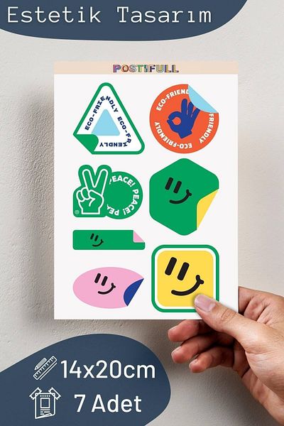 Postifull Motivational Themed Sticker Set - 7 Piece Sticker Set - Phone, Tablet, Notebook Laptop Compatible Stickers