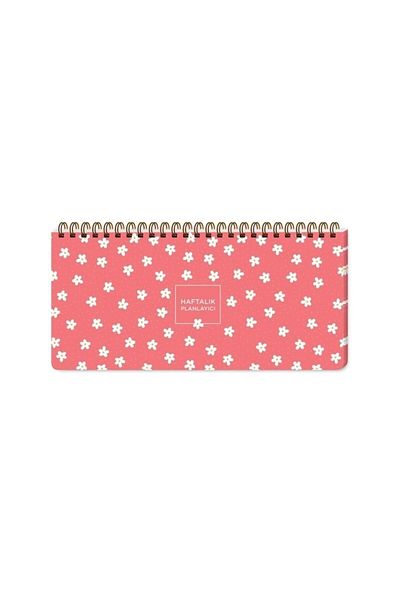 KESKİN COLOR Small Daisy with Hard Cover Spiral 13x21 Notebook and Weekly Planner