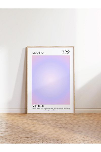 Postifull Σειρά Aura NO:84 - 222 Πολύχρωμη αφίσα με αριθμό αγγέλου συστοιχίας