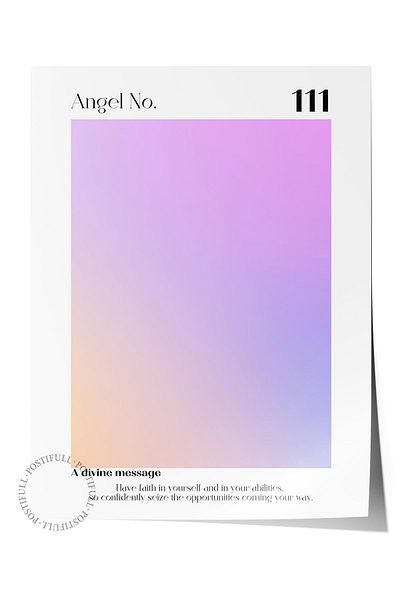 Postifull Αφίσα χωρίς πλαίσιο, Σειρά Aura NO:48 - 111 - Purple Aura, Angel Numbers, Έγχρωμη αφίσα