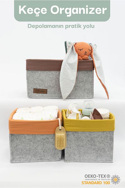 mordesign 3-Piece Drawer and Cabinet Laundry Organizer Set - Foldable Storage Box for Kids Room