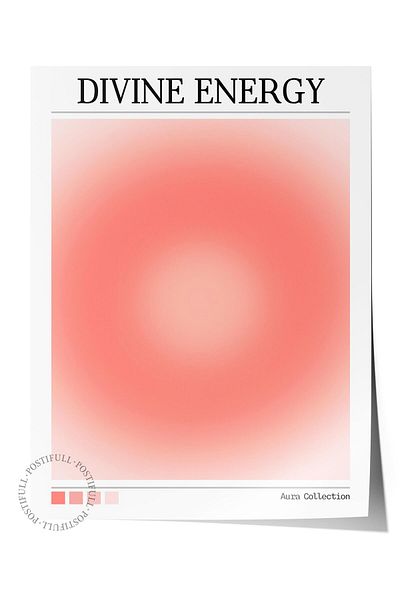 Postifull Aura Series NO:26 - Θεϊκή Ενέργεια, Παστέλ Κόκκινος Αγγέλος Αριθμημένη αφίσα χωρίς πλαίσιο