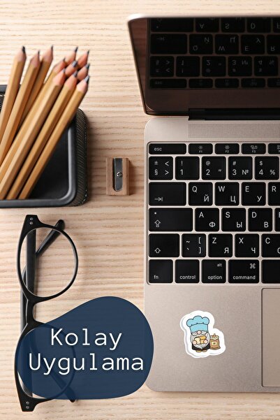 Postifull Mutfak Temalı Sticker ve Etiket Seti - Orta Boy - Su Geçirmez, Kalın Yapışkanlı Sticker Seti