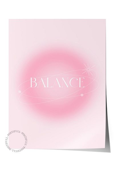 Postifull Σειρά Aura NO:175 - Balance Pink Angel Number Έγχρωμη αφίσα χωρίς πλαίσιο