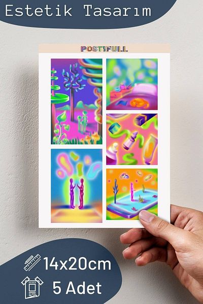 Postifull Space Themed Sticker Set - 5 Piece Sticker Set - Phone, Tablet, Notebook Laptop Compatible Sticker