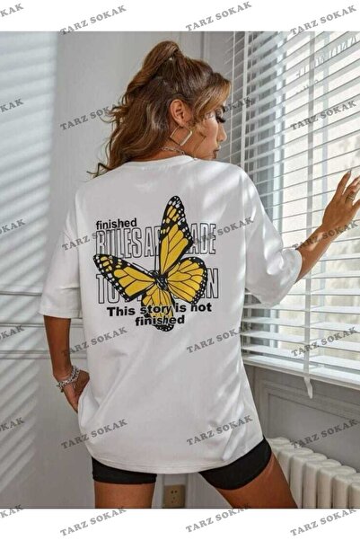 Tarzsokak Leptir Štampano Oversize kroj Ženski