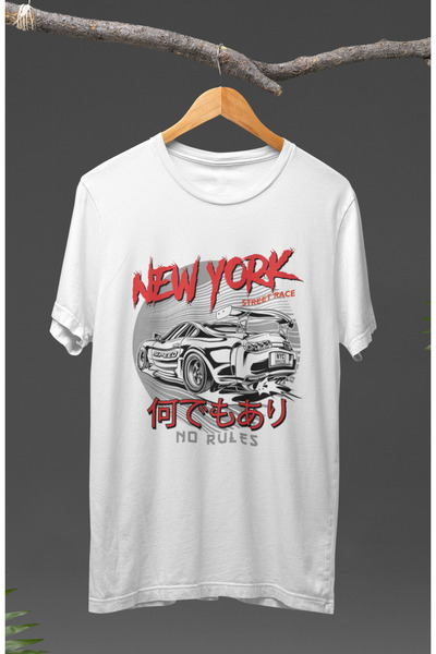 Fuddy Moda Unisex New York Street Race Supra Štampano T-shirt, majica na temu...