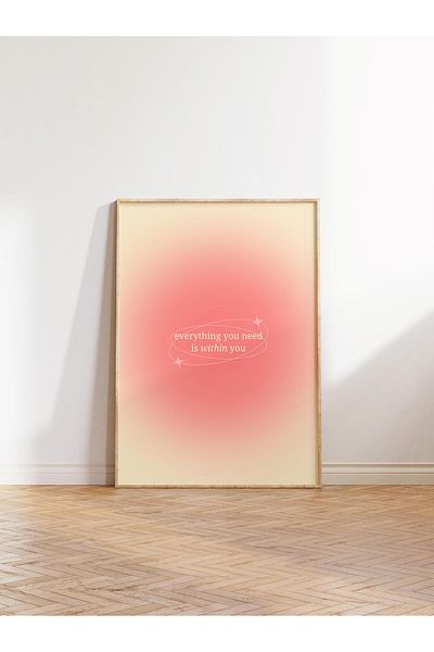 Postifull Aura Series NO:146 - Πορτοκαλί αφίσα χωρίς πλαίσιο με αριθμό αγγέλου - Όλα όσα χρειάζεστε είναι μαζί σας