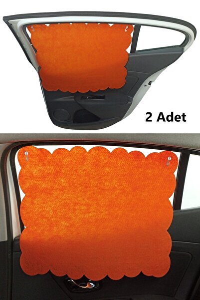 Next Craft 2 bucăți de parasolar auto cu ventuză din pâslă portocalie - parbr...