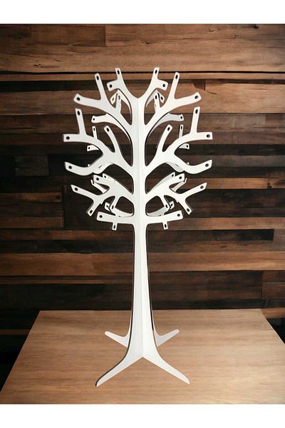 öyküdekor Wooden Tree Jewelry Earring Stand