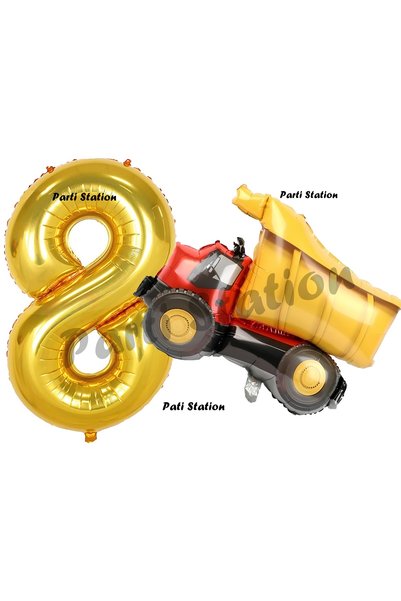 Parti Station Construction Concept Balloon Set for 8 Year Old Birthday - Truc...