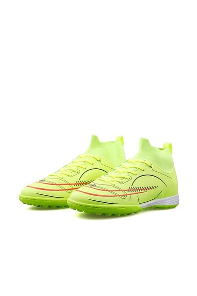 Anıl Ayakkabı Play 241 - 132 galben neon, șosete colorate, talpă anatomică, iarbă, pantofi de fotbal pentru teren de covor