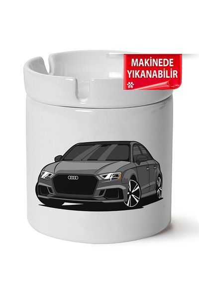 Çakilap Audi A3 Mk3 Printed Porcelain Horseshoe Ashtray (Kl-Otmbl-Audi)