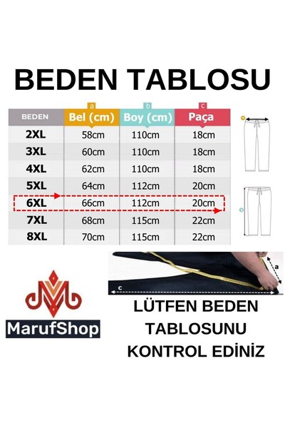 marufshop Men's Large Size 118-156 Lycra 2 Thread Tracksuit Bottom Suitable for Weight Interval