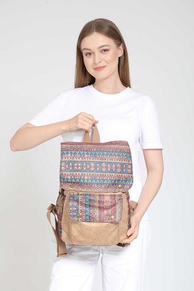 Street Bag Raven Ethnic - Καθημερινό σακίδιο πλάτης με μοτίβο Bohemian, Χρήση για ταξίδια και κάμπινγκ