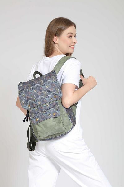 Street Bag Raven Ethnic - Καθημερινό σακίδιο πλάτης με μοτίβο Bohemian, Χρήση για ταξίδια και κάμπινγκ